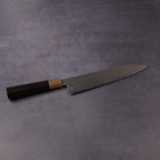 関の切付牛刀包丁 粉末ハイスSG2 黒檀八角 白水牛口輪 210mm