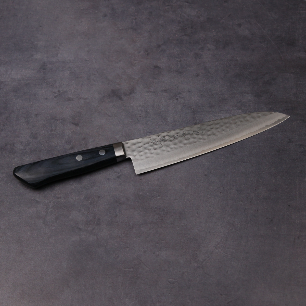 越前の牛刀包丁 V金10号 ダマスカス 槌目 180mm