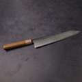 越前の切付牛刀包丁 V金5号 樫八角柄オリーブ口輪 240mm