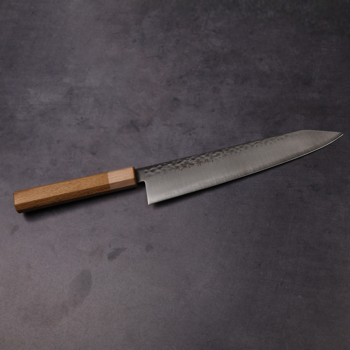 越前の切付牛刀包丁 V金5号 樫八角柄オリーブ口輪 240mm