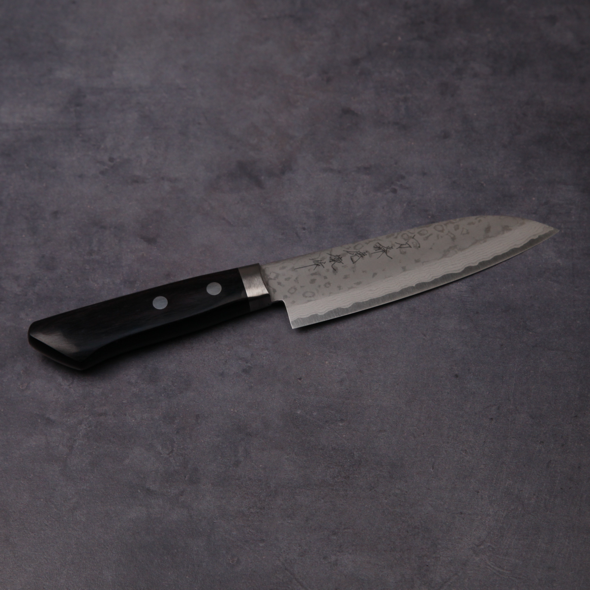越前の小三徳包丁 V金10号 ダマスカス 積層強化木 黒 130mm