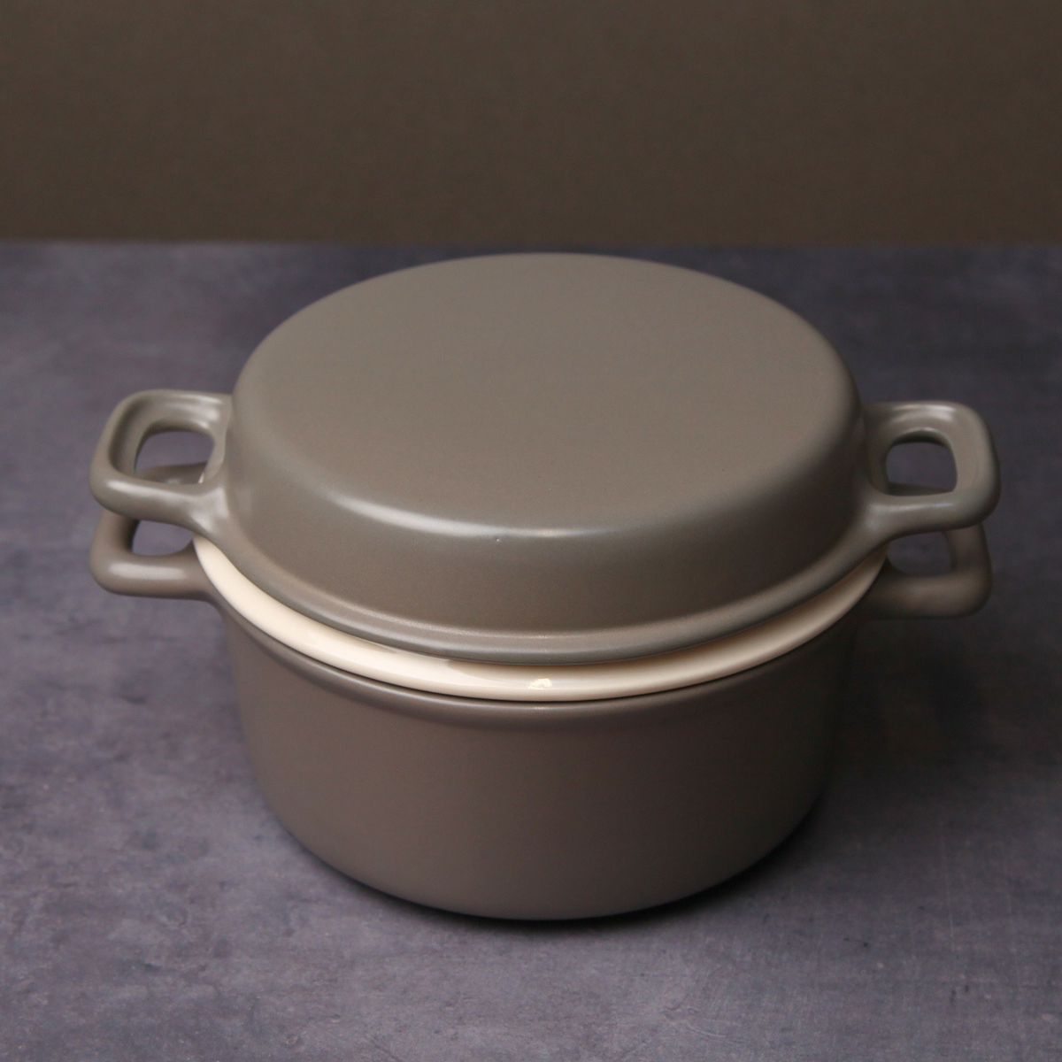 萬古焼の万能土鍋（煮る・焼く・蒸す） グレー
