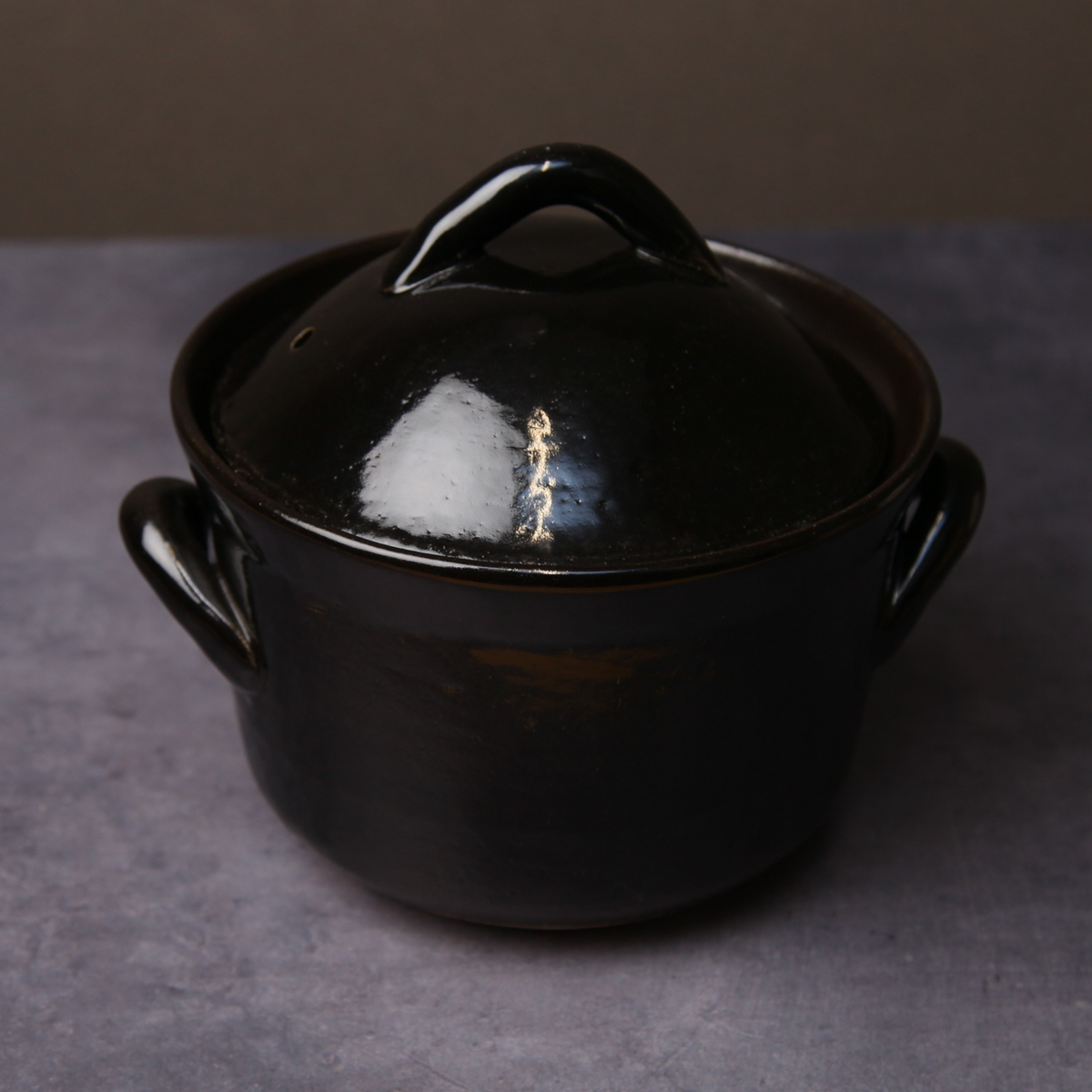 萬古焼のご飯釜 3合 黒