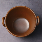 Banko ware handled bowl, black