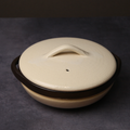 Banko Ware Donabe 8-go, White/Brown