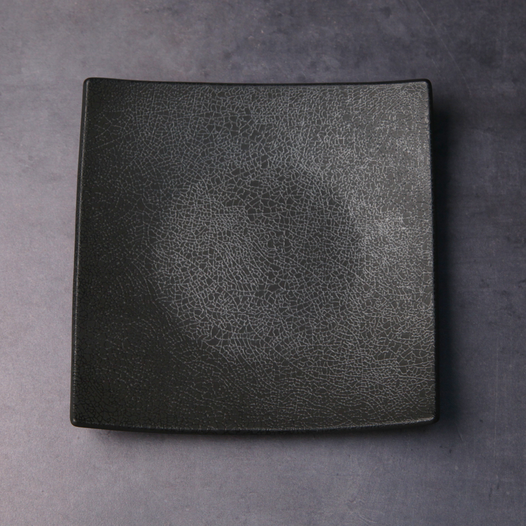 Mino Ware Square Plate - Sumiiro Black