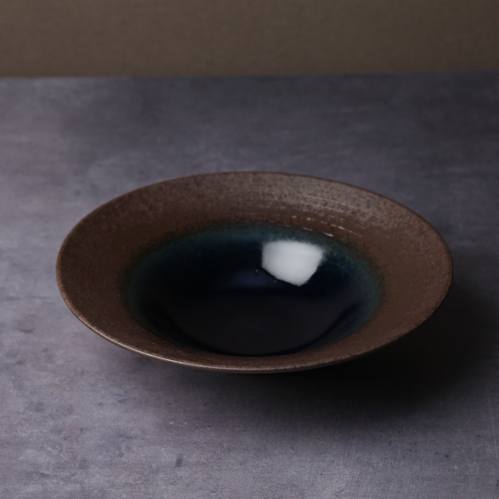 Mino Ware Deep Plate, Navy