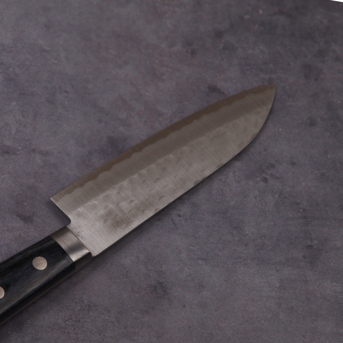 越前の小三徳包丁 V金10号 ダマスカス 槌目 130mm