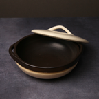 Banko Ware Donabe 8-go, White/Brown