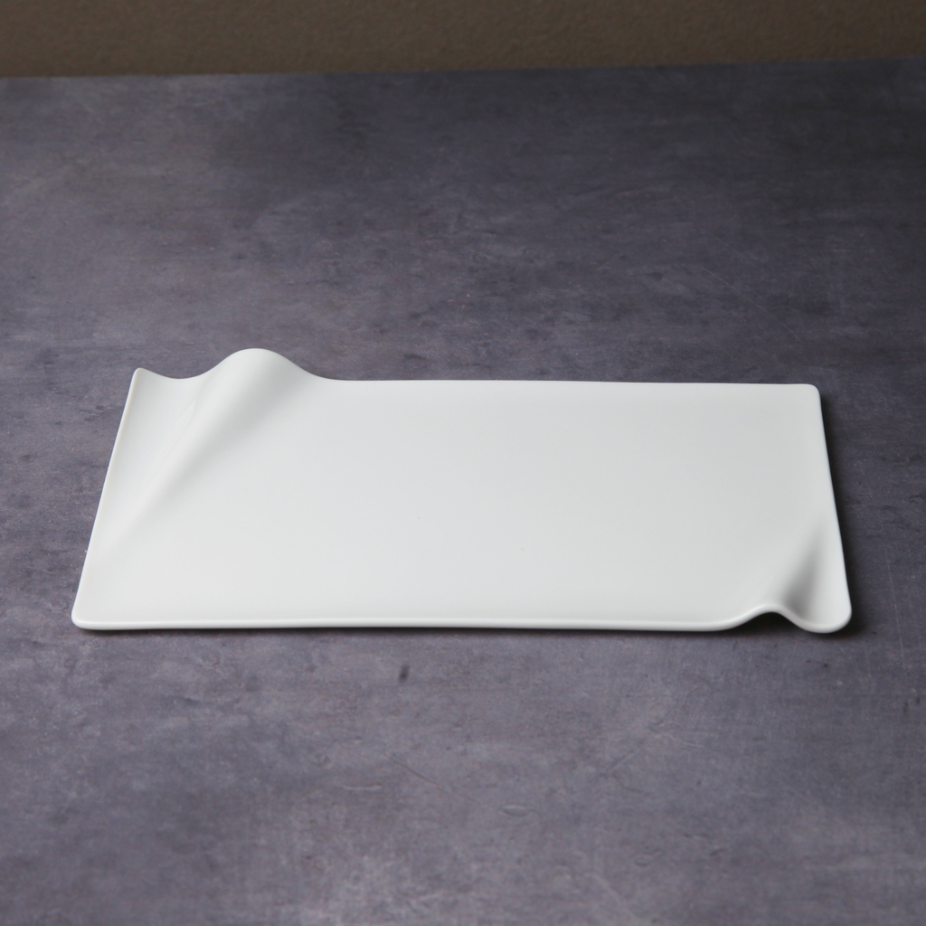 Mino Ware Rectangular Plate - White