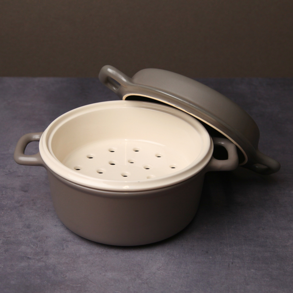 Banko Ware Versatile Clay Pot (Boil, Roast, Steam) - Gray