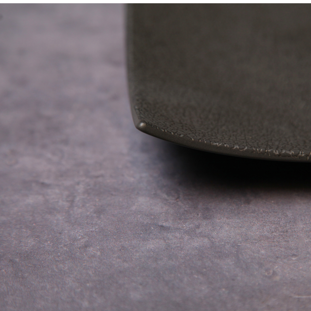 Mino Ware Square Plate - Sumiiro Black