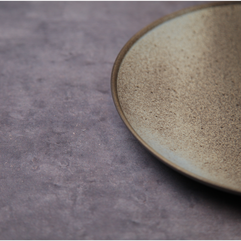 Mino ware plate, gray