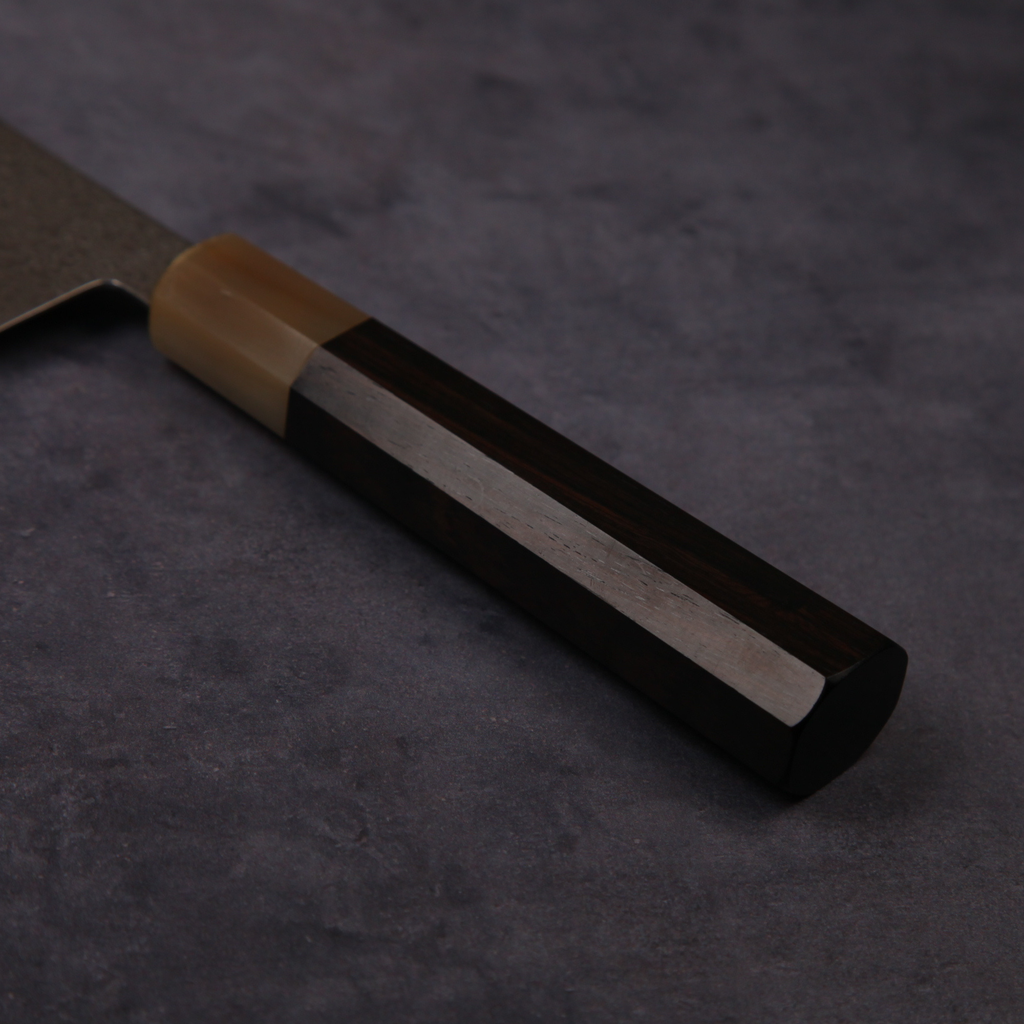 関の牛刀包丁 粉末ハイスSG2 黒檀八角白水牛口輪 210mm