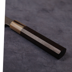 Seki Petty Knife SG2 Powdered High-Speed Steel, Ebony Octagonal Handle with White Buffalo Horn Ferrule, 150mm