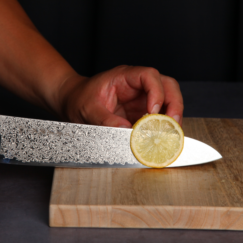 関の牛刀包丁 粉末ハイスSG2 黒檀八角白水牛口輪 210mm