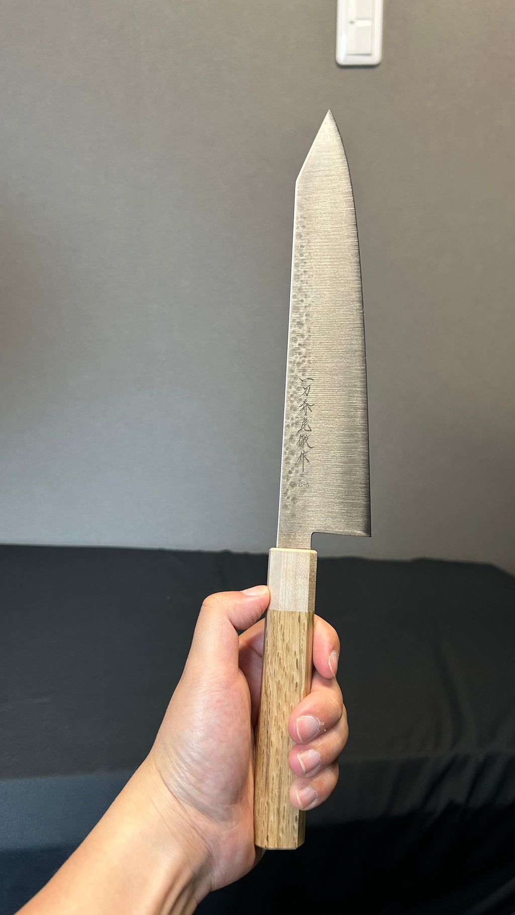 一刀斎虎徹 切付牛刀包丁 V5 240 樫八角メープル