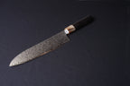 粉末ハイスSG2 切付牛刀包丁 黒檀八角 白水牛口輪 210mm
